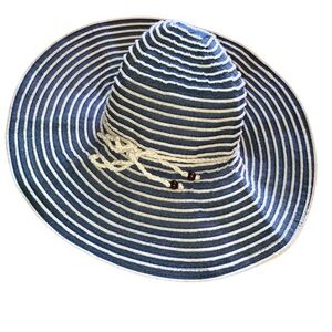 Target Blue and White Striped Sun Hat OSFM